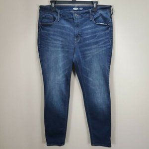 Old Navy Rockstar Mid Rise Skinny Jeans Womens 16 Regular Blue Medium Wash Denim